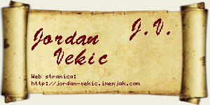 Jordan Vekić vizit kartica